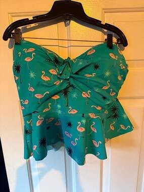Torrid Teal Flamingo Tankini